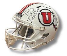 Football helmet signed by Utah Utes Quarterback Devon Dampier